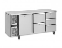 Precision MCU311SS 3 Door fridge counter - with castors