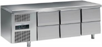Sagi KSB6M Low level fridge counter - with 6 drawers