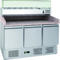 Chefsrange PP3C+ - Compact 3 Door Pizza Prep Counter