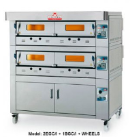 Italforni EGC-2 Heavy duty twin deck gas pizza oven