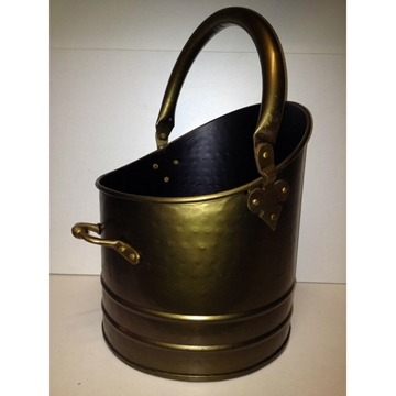 Heavy Duty LRG Brushed Antique Brass Quality Coal Bucket