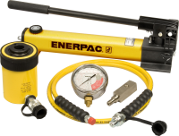 SCH202H, 20 Ton, 2 in Stroke, Hollow Hydraulic Cylinder and Hand Pump Set