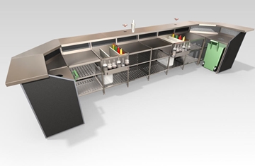 8-Bay Straight Portable Bar For Cocktail Night