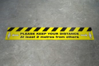STRIP Floor Decal - COVID-19 Distance Warning - 75 x 15cm