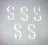 "S" Hook for Plastic Barrier Chain- clear plastic x 5