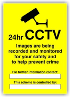 CCTV 24 Hrs Sign - PERSONALISED