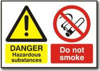 Danger Hazardous Substances Do Not Smoke Sign