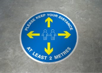 ROUND Floor Decal - Social Distance - 40cm diameter