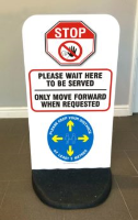 Flex Panel Sign - Please Wait Here To Be Served