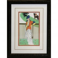 Black & Gold Framed Woman At The Racecourse Picture