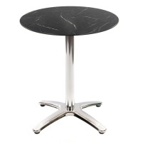 Black Marble Table With Aluminium Base Outdoor