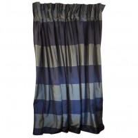 Blue Stripe Curtains Black Out Lined