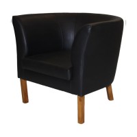 Britta Tub Chair Black Faux Leather