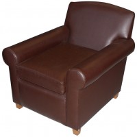 Brown Faux Leather Tub Chairs