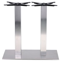 Danilo Brushed Stainless Steel Rectangle Dining Height Table Base Extra Large