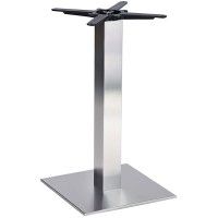 Danilo Brushed Stainless Steel Square Dining Height Table Base Small