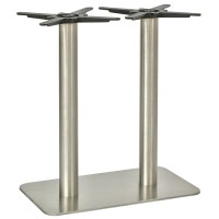 Dice Brushed Stainless Steel Rectangle Dining Height Table Base