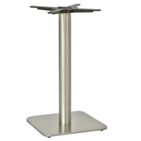 Dice Brushed Stainless Steel Square Dining Height Table Base