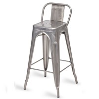 Eiffel High Stool With Back Gunmetal