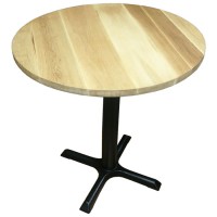 Ex Display Solid Wood Table With Cast Iron Base 70Cm Round