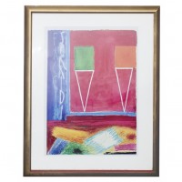 Gold Picture Frame Abstract Art Red