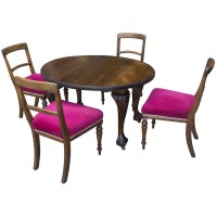 Luxury Oval Table & 4 Chairs Set