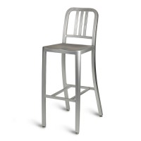 Navy High Stool Chair Anodized Aluminium