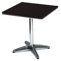 Outdoor Table Aluminium Base & Slatted Plastic Black Top 2099