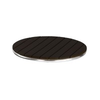 Outdoor Table Top Slatted Plastic Black Top 60Cm Round