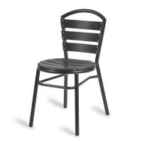 Paphos Outdoor Black Wood Effect Side Chair