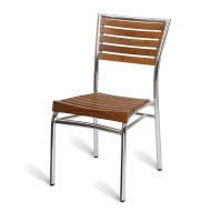 Paphos Outdoor Slatted Side Chair Teak Solid Wood