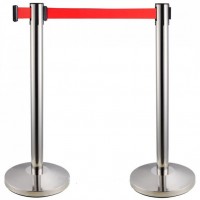 Stainless Steel Retractable Red Tape Barrier Post