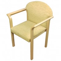 Upholstered Solid Wood Arm Chair