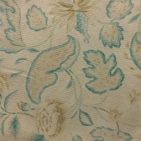 Used Curtain Pair Beige Curtain With Floral Pattern & Pelmet