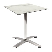 White Marble Table With Alu Flip Top Base Outdoor 4275