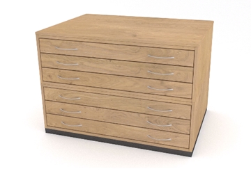 Traditional A1 6 Drawer Plan Chest OAK