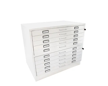 A1 Milano 10 Drawer Plan Chest WHITE