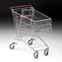 180L Wire Shopping Trolley With Anti-Theft Platform