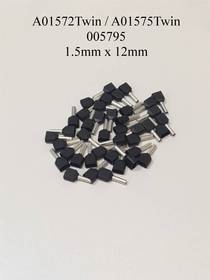 1.5mm x 12mm Black Twin Ferrules