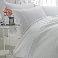 Waffle Weave Egyptian Cotton Duvet Cover Set with Pillow Case/s
