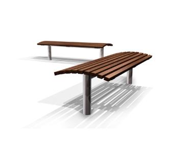 s19 Stainless Steel/Galvanised Steel and Timber Bench