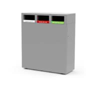 s45 Steel and Aluminium Recycling Bin, 3 compartment