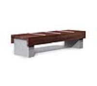 s56 Stone, Galvanised Steel and Timber Bench