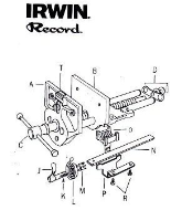 RECORD Mainscrew & Handle/Nut/Pin/washer for No.T52-1/2 ED VICE Ref: T52-1/2EDC