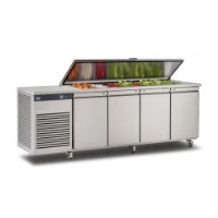 EP1/4H EcoPro G2 1/4 Refrigerated Counter with Saladette Cut Out & Lockable Cover