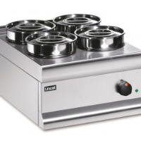 Lincat Silverlink 600 Electric Counter-top Bain Marie - Dry Heat - Round Pots - Base + 4 Pots - W 450 mm - 0.75 kW
