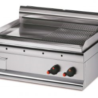 Lincat Silverlink 600 Natural Gas Counter-top Griddle - Half-Ribbed Plate - W 750 mm - 7.5 kW