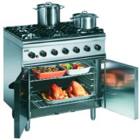 Lincat Silverlink 600 Natural Gas Free-standing Oven Range - Legs at Rear - 4 Burners - W 600 mm - 23.8 kW