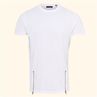 Brave Soul Falcon - long length t-shirt with zip detail