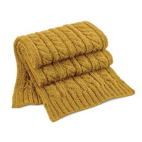 Cable knit melange scarf